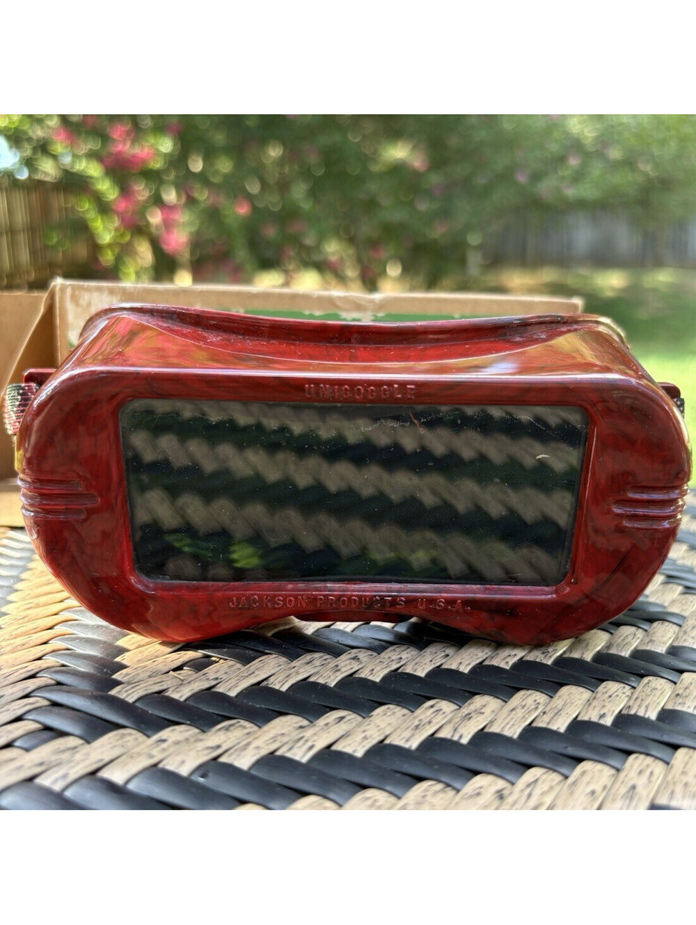 Vintage Jackson Unigoggle WR-60 Welding Goggles, Gray Lens, Elastic Headband